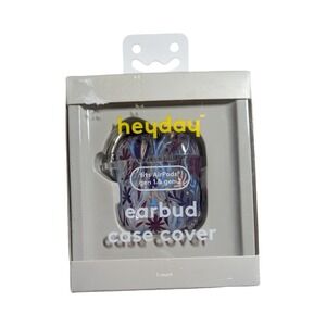 Cc6-O Heyday AirPods (1/2 Gen) Earbud Case Floral Blue Lightweight W/Carabiner